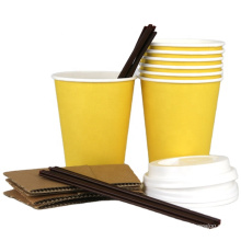 Factory direct sale high quality disposable 12oz paper coffee cup with lid and straw wholesale